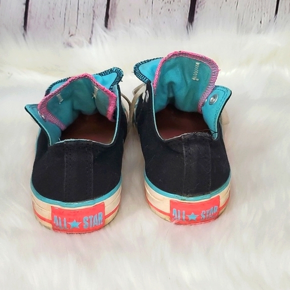 Y2K Converse All-Star Chuck Taylor Dual Tongues Black Pink Blue Womens Size 5 - Picture 6 of 17